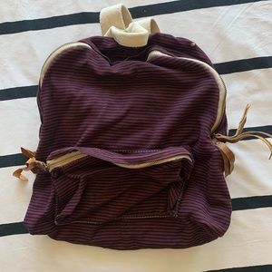 Cotton on Purple & Black Striped Backpack